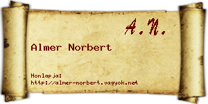 Almer Norbert névjegykártya
